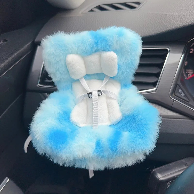 Plush Car Safety Seat for Dolls (Fits Up to 18cm – Kawaii Aromatherapy Style)