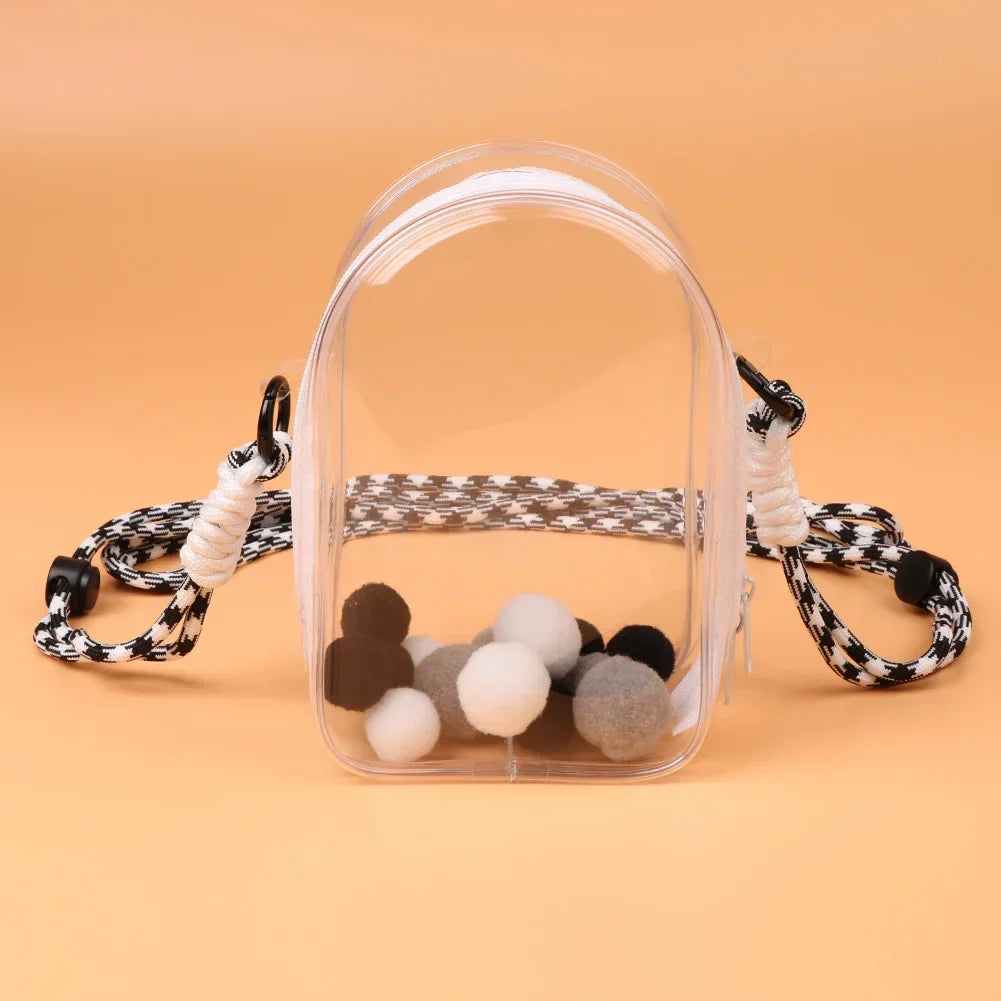 Labubu Shoulder Carry Case (15cm Sitting Party PVC Dustproof Bag)