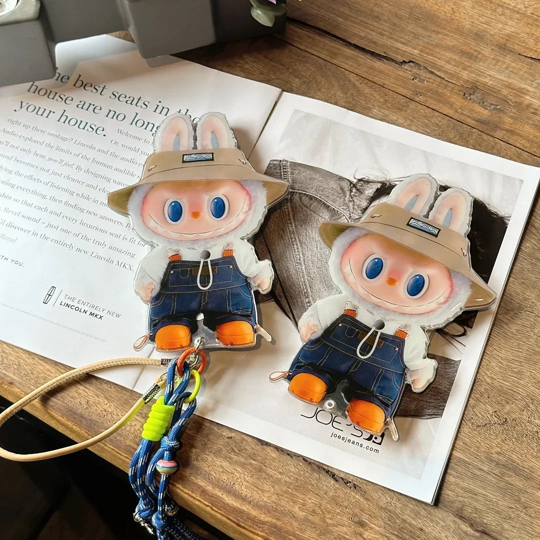 Cute Labubu iPhone Case with Rotating Mirror & Lanyard – Kawaii Protective Cover