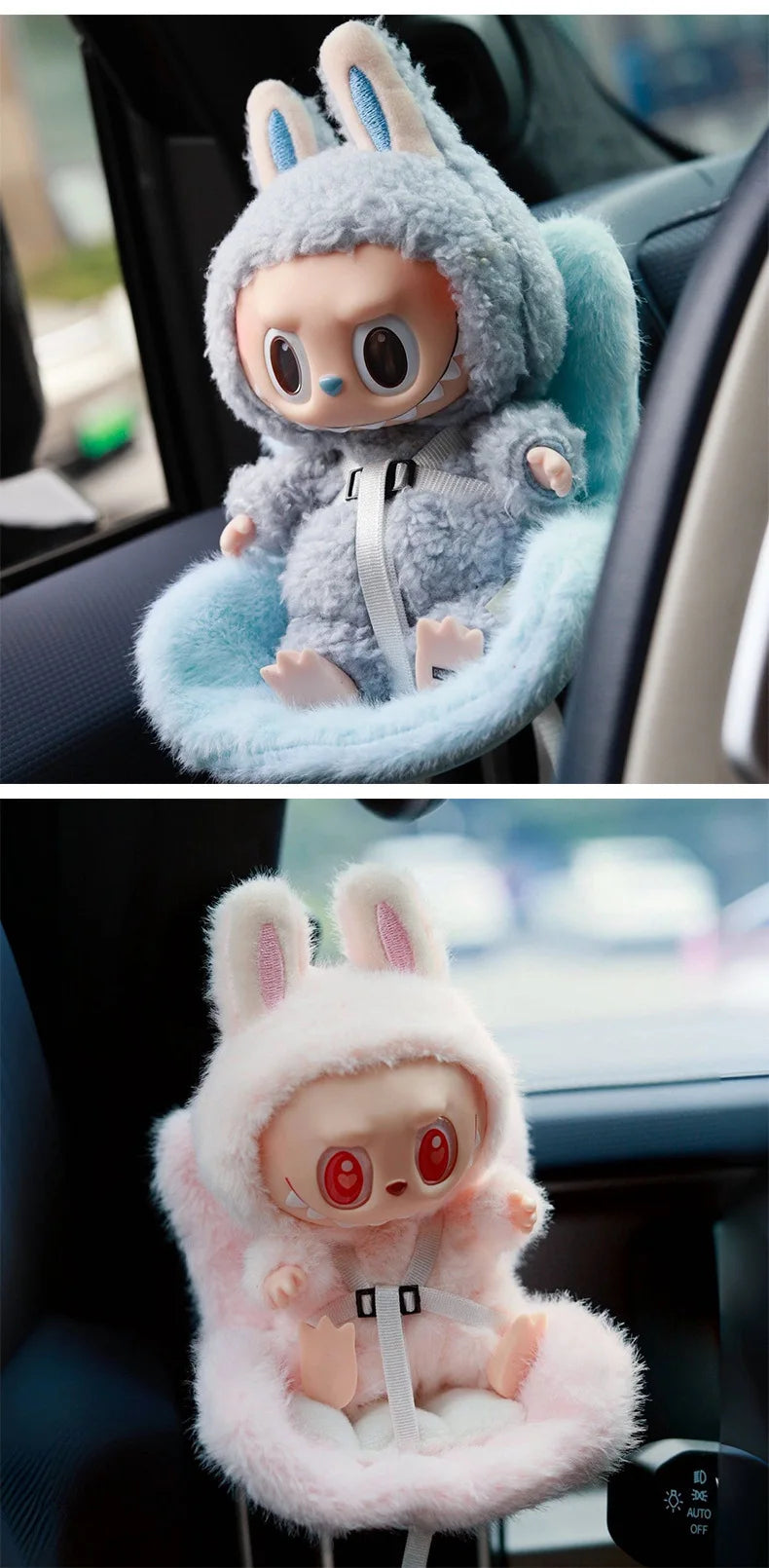 Plush Car Safety Seat for Dolls (Fits Up to 18cm – Kawaii Aromatherapy Style)