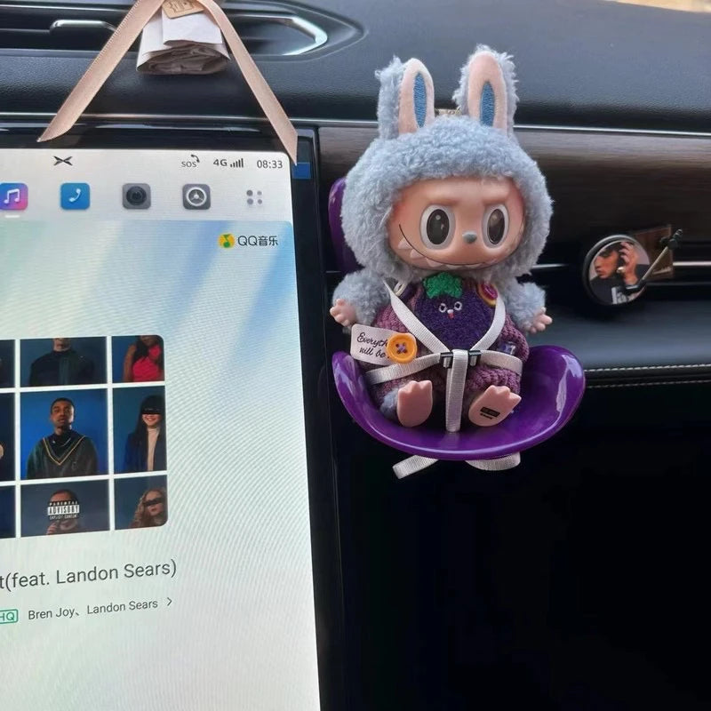 Plush Car Safety Seat for Dolls (Fits Up to 18cm – Kawaii Aromatherapy Style)