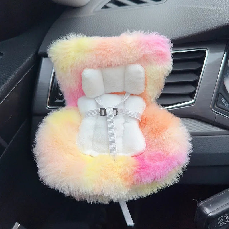 Plush Car Safety Seat for Dolls (Fits Up to 18cm – Kawaii Aromatherapy Style)
