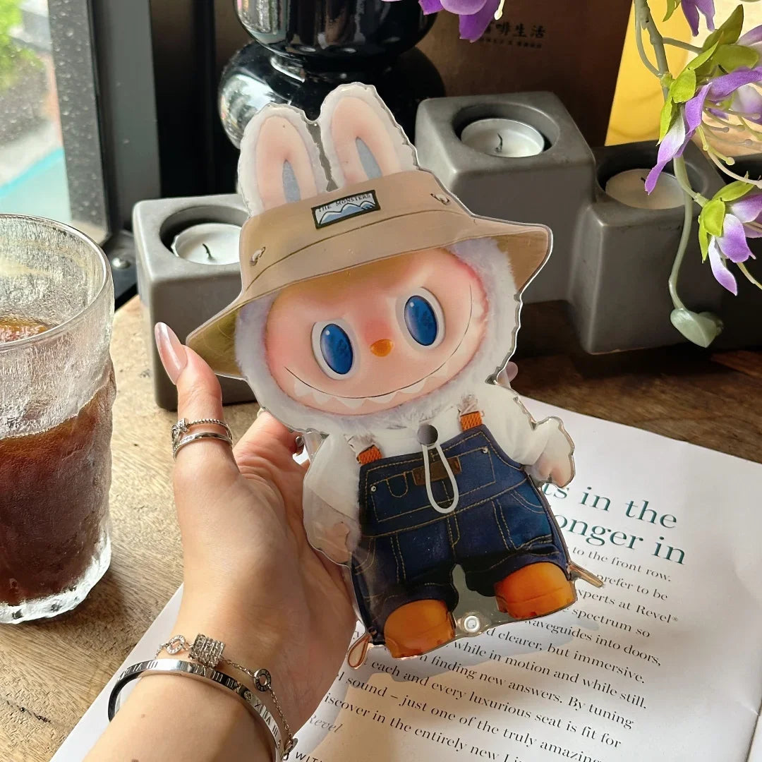 Cute Labubu iPhone Case with Rotating Mirror & Lanyard – Kawaii Protective Cover