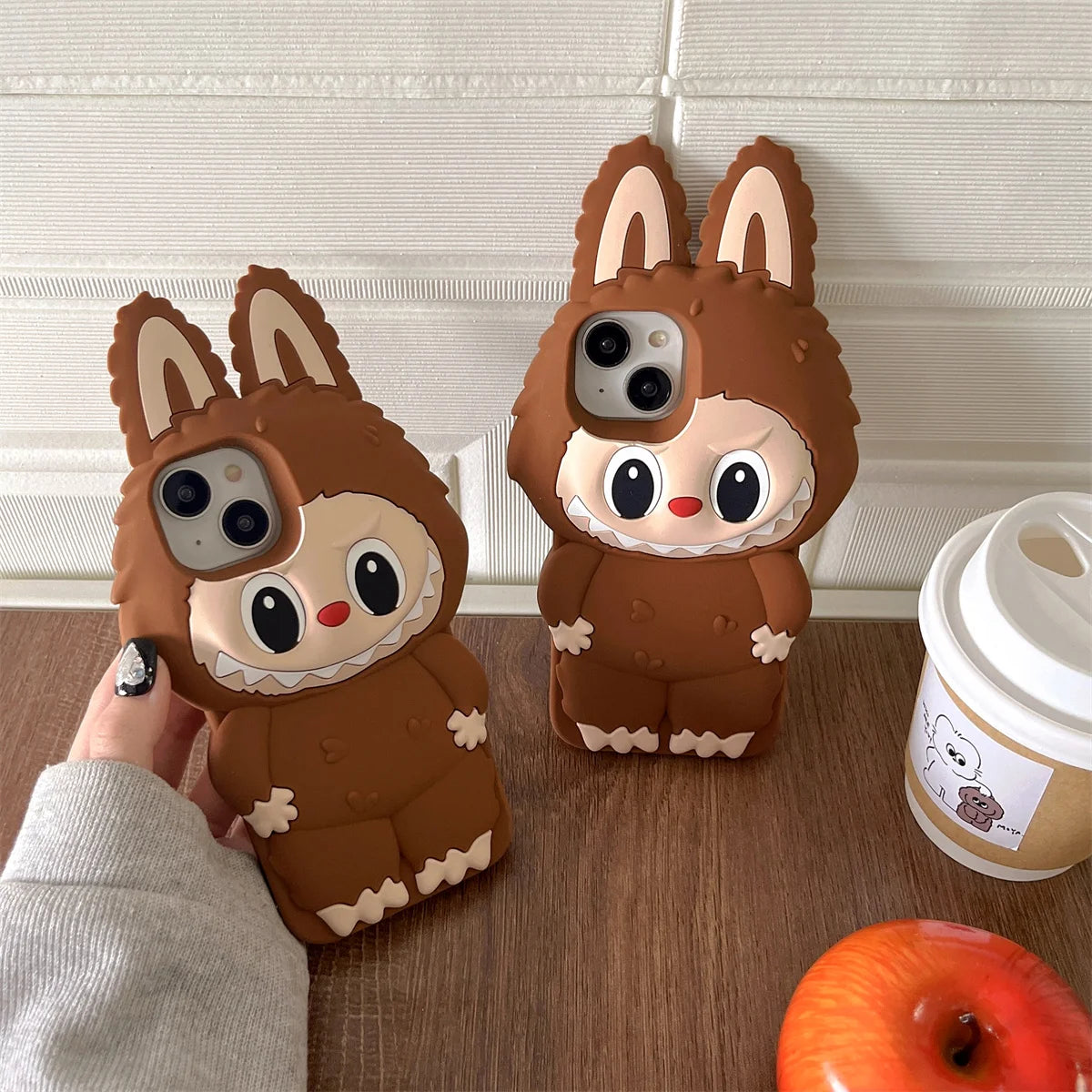 3D Stereoscopic Tab Silicone Phone Case – Full Protection for iPhone 11–15 Pro Max