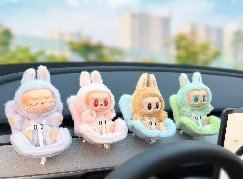 Plush Car Safety Seat for Dolls (Fits Up to 18cm – Kawaii Aromatherapy Style)