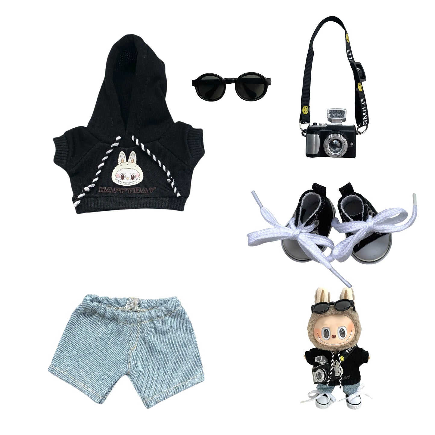 K-pop Inspired Outfit with Accessories – Fits Plush & Vinyl Figures