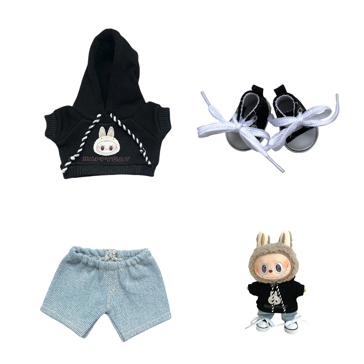 K-pop Inspired Outfit with Accessories – Fits Plush & Vinyl Figures