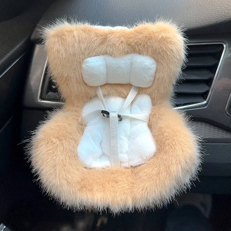 Plush Car Safety Seat for Dolls (Fits Up to 18cm – Kawaii Aromatherapy Style)