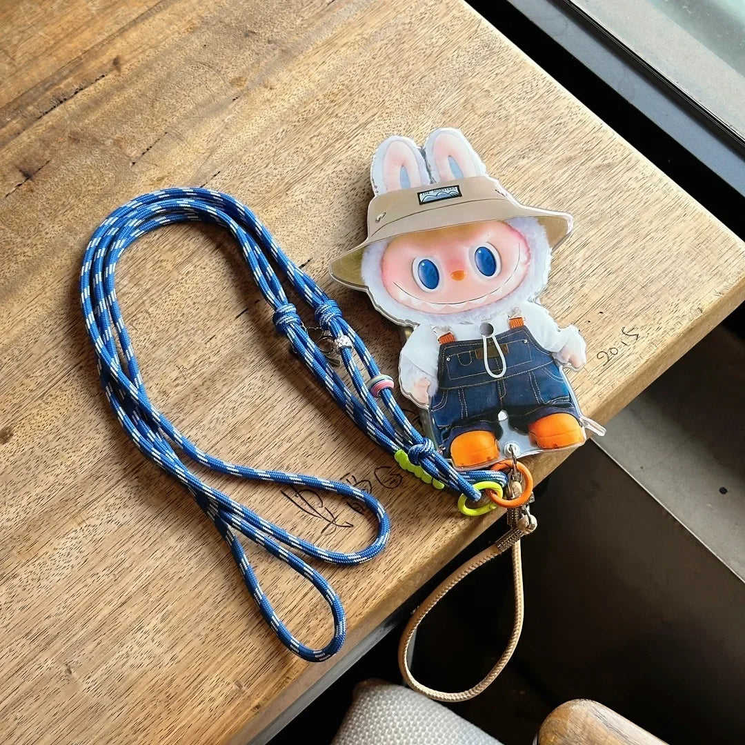 Cute Labubu iPhone Case with Rotating Mirror & Lanyard – Kawaii Protective Cover