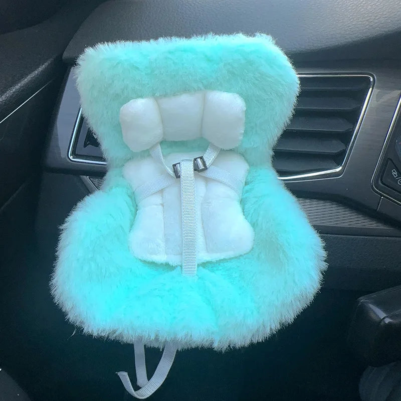Plush Car Safety Seat for Dolls (Fits Up to 18cm – Kawaii Aromatherapy Style)