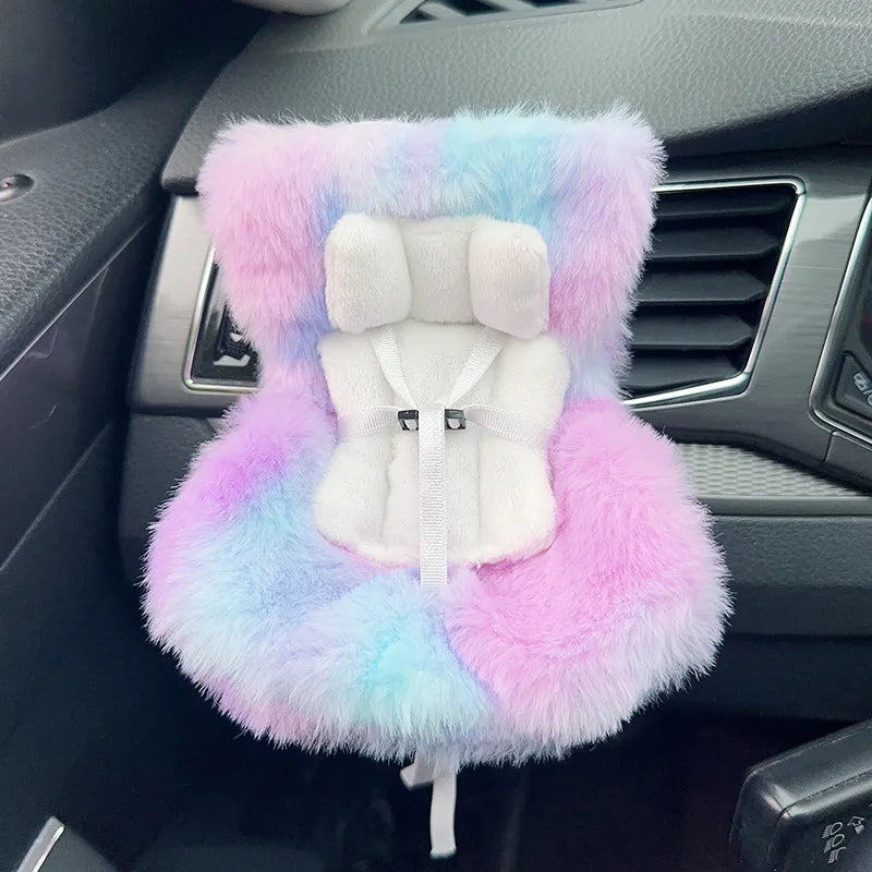 Plush Car Safety Seat for Dolls (Fits Up to 18cm – Kawaii Aromatherapy Style)