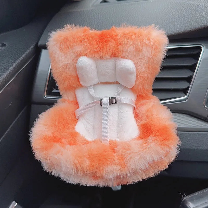 Plush Car Safety Seat for Dolls (Fits Up to 18cm – Kawaii Aromatherapy Style)